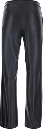 Jucca Womens Pants High-Waist Ecoleather Black Trousers