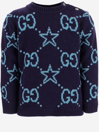Gucci GG Stars Intarsia Sweater - Navy