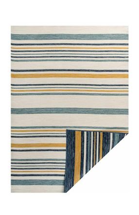 Jonathan Y Designs Janus Classic Coastal Ticking Stripe Reversible Machine-Washable Indoor/Outdoor Area Rug in Cream/navy at Nordstrom, Size 2Ft 0In X 8Ft 0In
