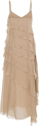 Antonelli Womens Long Dress Marylin Beige Silk