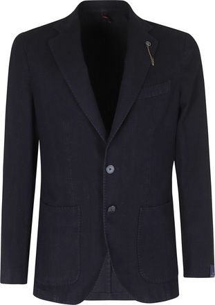 Santaniello Light Blue Soft Cashmere Touch Cotton Blazer