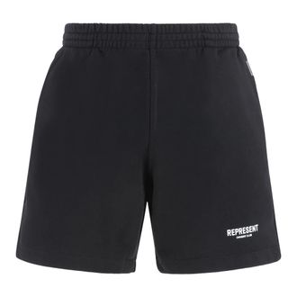 Represent Casual Shorts, male, Black, Size: XL Cotton Bermuda Shorts with Pockets