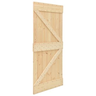 vidaXL Puerta Corredera Narvik 80 X 210 Cm (152,5 Cm) Natural Y Negro Vidaxl