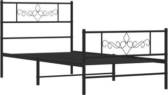 vidaXL Estructura cama sin colchón con estribo metal negro 80x200 cm Vidaxl