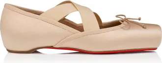 Christian Louboutin Schoenen, Dames, Beige, 35 1/2 EU, Leer, Cassiasticina Ballerina