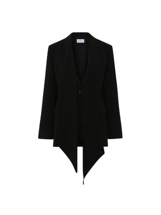 Marella Mllottone Asymmetrical Tailored Black Blazer