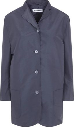 Jil Sander Single-Breasted Coats - Dames - Mantel - Blauw - XL - Jassen