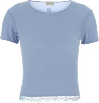 Magda Butrym Stretch Cupro T-shirt - Dames - T-shirts - Blauw - XS - Tops