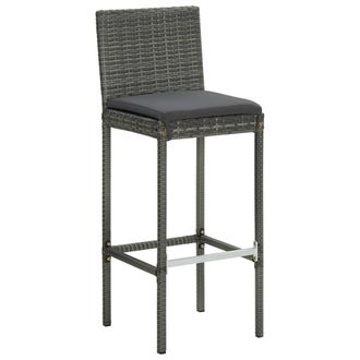 Berkfield Home Elegant 5 Piece Garden Bar Set with Cushions Poly Rattan Grey