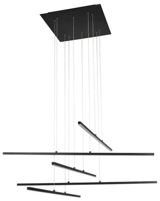 Bethel International 5-Light Matte Led Chandelier With Hanging Stick Pendants