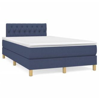 vidaXL Cama Box Spring Con Colch&oacute;n Tela Azul 120x190 Cm Vidaxl