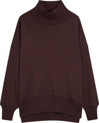 Varley Barker High-neck Stretch-jersey Sweatshirt - Brown - Xxs (UK4 / Xxs)