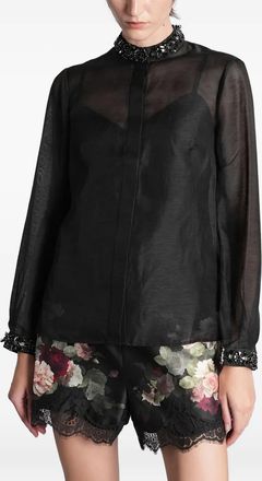 Zimmermann Blusa con colletto decorato - Nero