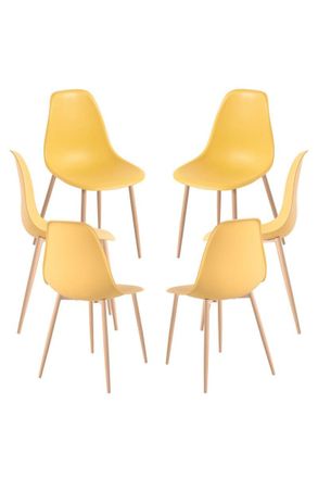Regalos Miguel Packs Sillas Comedor - Pack 6 Sillas Mykle - Amarillo