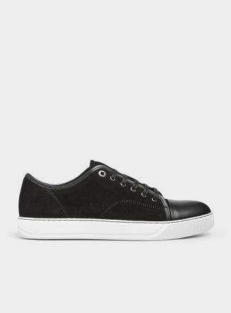 Lanvin Mens DBB1 leather-toe velvet sneakers Men