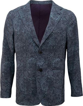 Lords of Harlech Judd Fully Lined Tailored Wool Blazer in Roma Floral Char at Nordstrom, Size 46