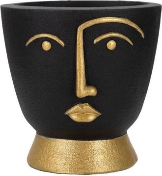 Dmora Dmora - Oggettistica Hamilton, Complemento darredo, Articolo decorativo, Accessorio darredo, Nero e Oro, 25x25 h25 cm