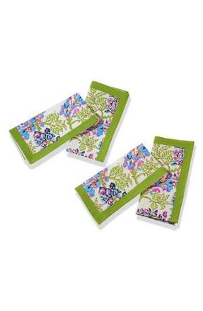 Tiramisu Cotton Set of 4 Napkins in Green/Blue at Nordstrom Rack