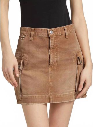Re/Done Cargo Work Skirt In Travertino