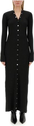 The Attico Long Ribbed Cardigan - Dames - Kleedjes - Zwart - S - Kleedjes