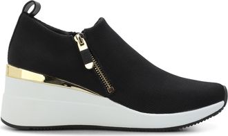 DKNY Womens Palma Wedge Trainers in Black Rubber - Size UK 5.5