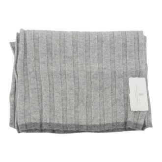 Brunello Cucinelli Geribbelde kasjmier sjaal - unisex - Accessoires - Grijs - Maat: ONE Size Kasjmier