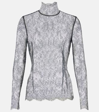 Dolce & Gabbana High-neck floral lace top