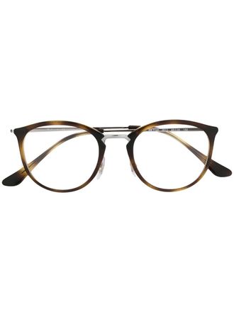 Ray-Ban tortoise shell effect glasses - unisex - Acetate - 51 - Brown