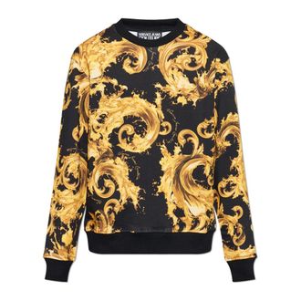Versace Jeans Couture Sweatshirts, male, Black, Size: XL Barocco Pattern Sweatshirt