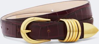 D&eacute;hanche D&eacute;hanche Hollyhock croc-effect leather belt