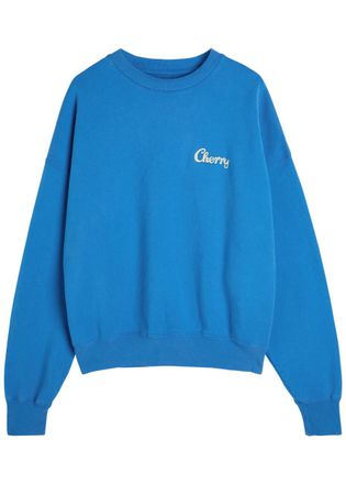 Cherry Los Angeles Logo-print Cotton Sweatshirt - Blue - S