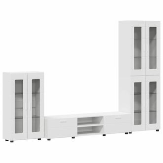 vidaXL Set Mobile Tv Florin 3 Pz Bianco Legno Ingegnerizzato Vidaxl