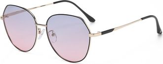 Generic Fashion Polarized Round Frame Women Shopping Photo Sunglasses Men Sports Vacation Party Sun Glasses(Pink)