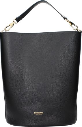 Burberry Damess Leren Hobo Handtas Zwart