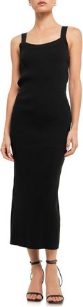endless rose Rib Midi Tank Dress in Black at Nordstrom, Size Medium
