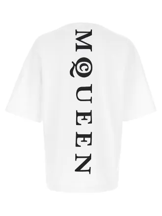 Alexander McQueen Logo-Print Cotton T-shirt - White