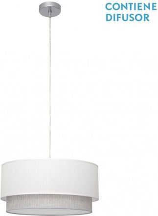 Fabrilamp Lampada A Sospensione Kenya 3xe27 Bianco/grigio 40d De Fabrilamp
