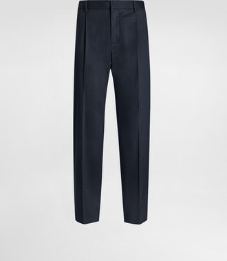 Dolce & Gabbana Cotton Gabardine Trousers - Man Pants And Shorts Blue 44