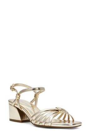 Anne Klein Mikayla Ankle Strap Sandal in Light Gold at Nordstrom, Size 7.5