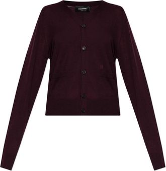 Dsquared2 Wol Cardigan Met Zakken - Dames - Vesten - Rood - 2XS - Wol - Truien & Vesten