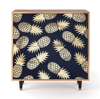 StoryZ Aparador azul y amarillo 4 puertas L 96 cm