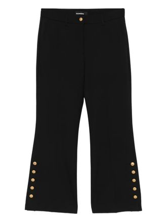 Cambio button-detailed flared trousers - women - Polyester/Elastane/Viscose - 38 - Black