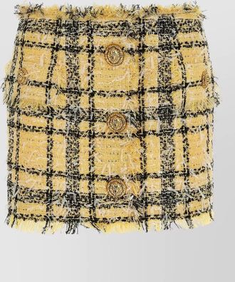 Balmain embroidered tweed mini skirt