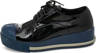 Miu Miu patent platform derby shoes - women - Patent Leather/Calf Leather/Rubber - 39 - Black