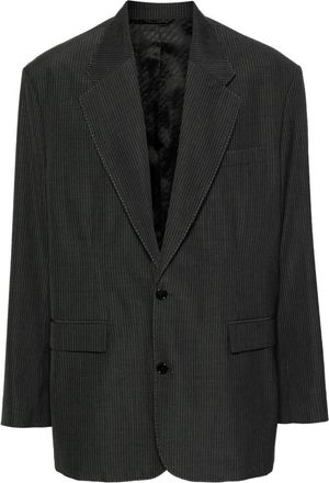 Acne Studios pinstriped single-breasted blazer - men - Wool/Polyester/Acetate/Viscose - 44 - Grey