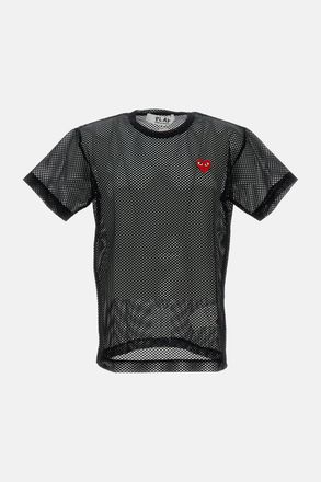 Comme Des Gar&ccedil;ons T-shirt In Rete Emblem Cuore Rosso