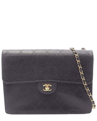 Chanel Black Caviar Leather Matelasse Shoulder Bag (Authentic Pre-Loved)