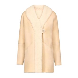 Loulou Studio Single-Breasted Coats, female, Beige, Size: XS Isak Shearling Coat