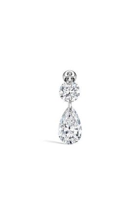 Maria Tash Single Floating Double Diamond Threaded Charm Earring in White Gold at Nordstrom, Size 5 Mm