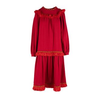 Saint Laurent Vintage Yves Saint Laurent smockjurk met franjes - jaren 70